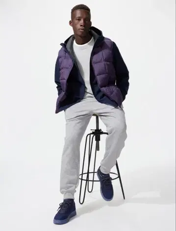 그레이 미사용 새상품 유니클로 히트텍 보아 스웨트 팬츠