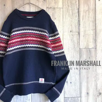 이탈리아제 FRANKLIN MARSHALL 니트 스웨터 페어아일 패턴
