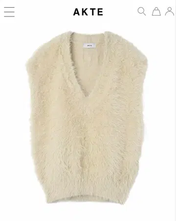 AKTE V넥 샤기 니트 베스트
