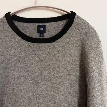 GAP 갭 코튼 바이컬러 크루넥 상의 그레이 사이즈 S