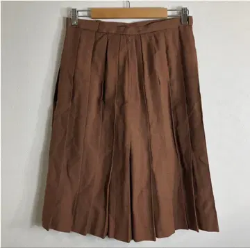 플리츠 스커트 브라운