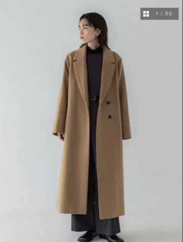 crewre 조절 가능한 울 롱 코트