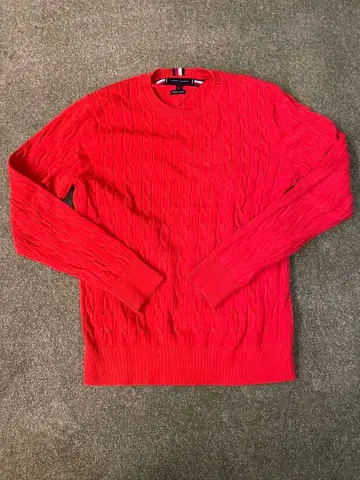 TOMMY HILFIGER 오렌지 케이블 니트 M