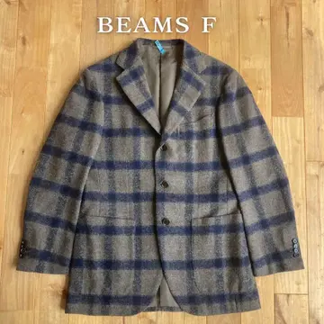 BEAMS F 테일러드 자켓 남성용 M 46 일본제 울 체크