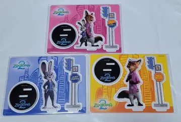 주토피아 복권 아크릴 스탠드 3개 세트