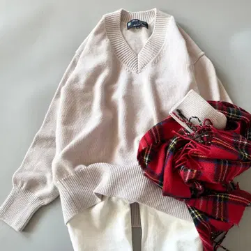 23구 울 100% 긴팔 니트 V넥