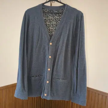 그레이 가디건 꽃무늬 안감