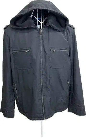 GUESS 블랙 후드 부착 자켓 L