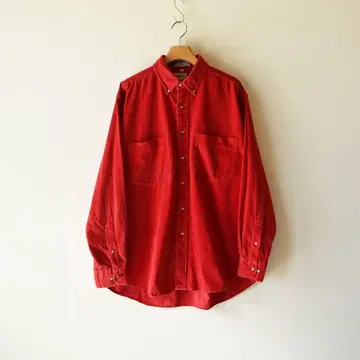 80s 90s saks fifth avenue 빨간색 코듀로이 셔츠