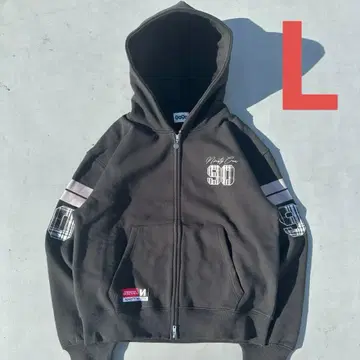 9090 Numbering Check Zip Hoodie