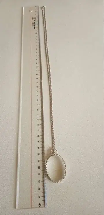 B57 실버 오벌 펜던트 목걸이 루페