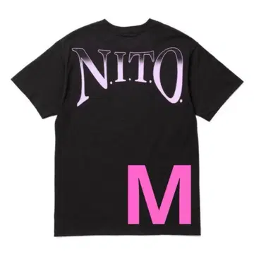 미사용 새상품 N.I.T.O. 블랙 티셔츠 KEIJU 투어 티셔츠 핑크