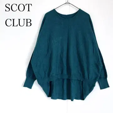 스콧 클럽 SCOT CLUB 니트 스웨터 긴팔 그린 튜닉 기장