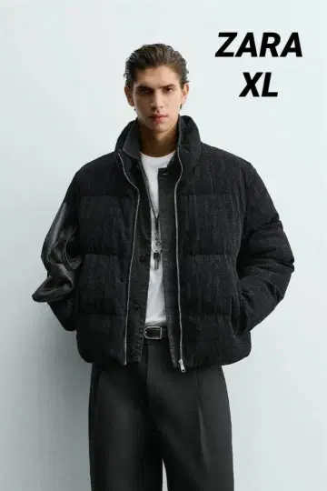 ZARA 자라 크롭 핏 퍼프 자켓 XL