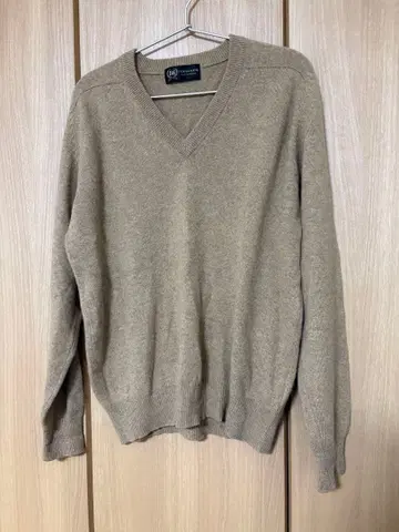 BOB GALET V넥 캐시미어 100% 스웨터 니트 베이지