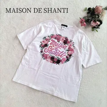 [메종 드 샹티] 여성용 플라워 프린트 T셔츠 S사이즈 반팔