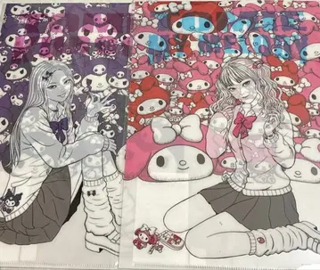 이토 준지 산리오 콜라보 클리어 파일 갸루 토미에 마이멜로디 쿠로미