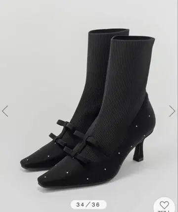 RANDA 미니 리본 니트 도킹 부츠