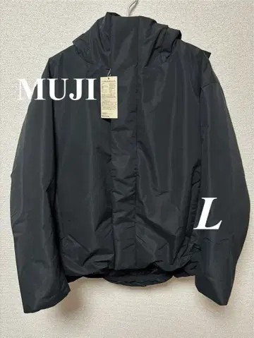 [무인양품] 새상품 방풍 발수 솜 후드 자켓 L 블랙