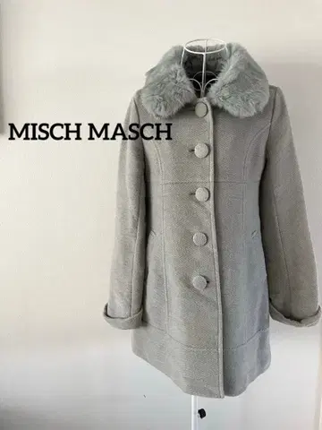 [ MISCH MASCH ] 퍼 달린 A라인 코트 탁한 그레이 M