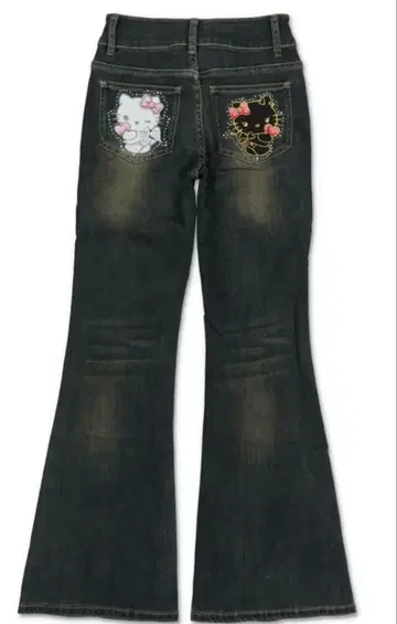 완판템 SPINNS 천사와 악마 키티 플레어 팬츠 청바지 M 희공이