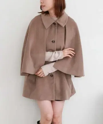 택 포함 새상품 아카이브 2way 케이프 미들 코트 베이지