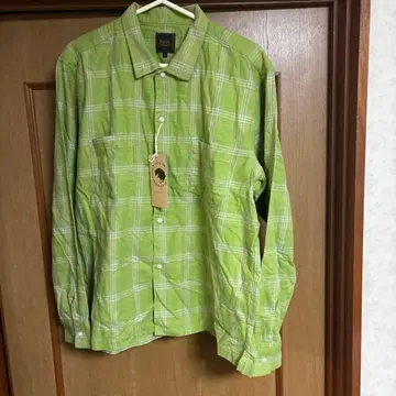 RATS XL 그린 체크 무늬 긴팔 셔츠