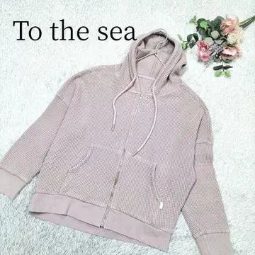 [투더씨] 여성용 와플 지퍼 후드티 포켓 부착