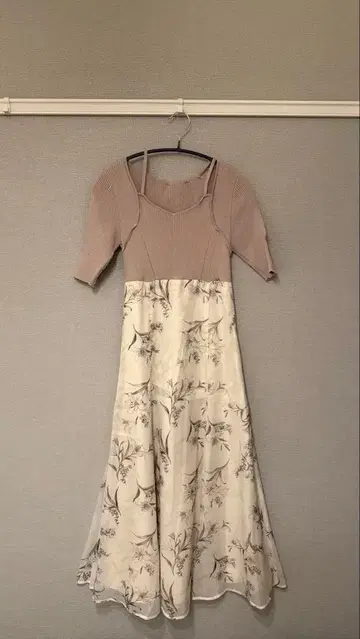 머큐리 듀오 니트 볼레로 레이어드 스타일 도킹 니트 원피스 핑크