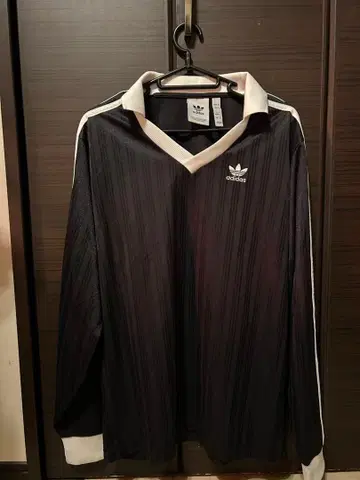 adidas 스트라이프 긴팔 피케 셔츠