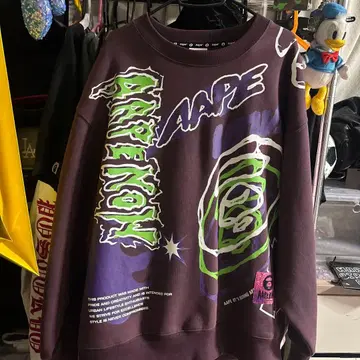 Aape 그래픽 맨투맨 M 퍼플