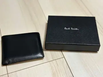폴 스미스 블랙 가죽 접이식 지갑 박스 포함