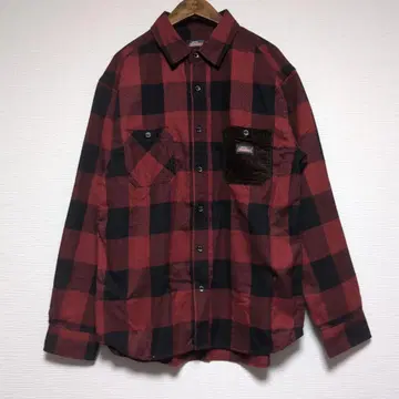 Dickies 빨간색과 블랙 체크 플란넬 셔츠 XL 사이즈