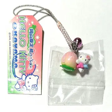 [ 미개봉 미사용 ] 지역 한정 키티 스트랩 레어 오카야마 복숭아 버전