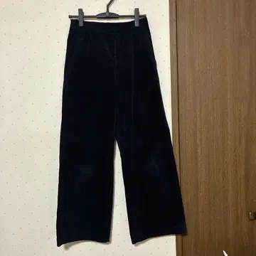 네이비 코듀로이 와이드 팬츠
