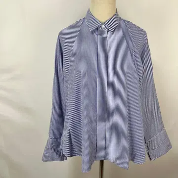 새상품급 Liesse 리에스 셔츠 블라우스 스트라이프 돌먼 슬리브