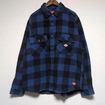 Dickies 파랑과 블랙 체크 무늬 플란넬 셔츠 L 사이즈