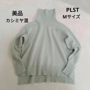 [새상품급] 플라스테 울 캐시미어 블렌드 터틀넥 스웨터 그린 M