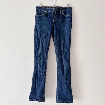 Q-BABY 다크 블루 플레어 데님 팬츠 [ M ]