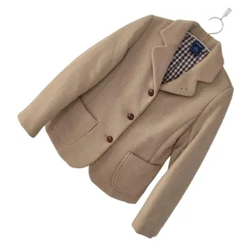 님 울 자켓 베이지 체크 안감 여성용 F 출퇴근