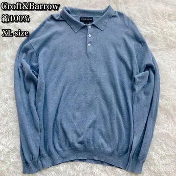 90s Croft&Barrow 코튼 100% 니트 피케 셔츠 XL