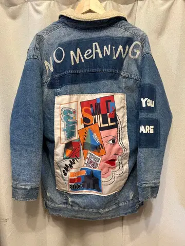 ZARA 자라 롱 데님 자켓 안쪽 보아 데미지 가공 남성용 M 사이즈
