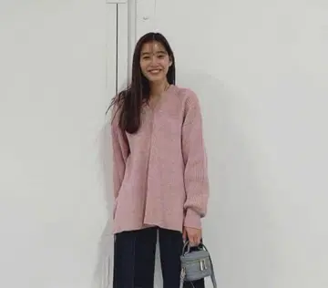 CLANE MIX COLOR STRING WIDE KNIT TOPS