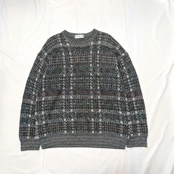 [ vintage ] 90s~ 이탈리아제 추상 패턴 체크 니트