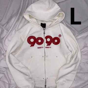 9090 OG 로고 집 후디 white L