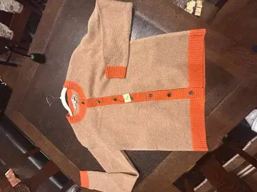 UNIQLO INEQS 콜라보 베이지 오렌지 가디건 긴팔