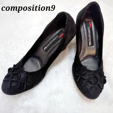 컴포지션9 펌프스 22cm 블랙 꽃무늬 모티브 컴포트