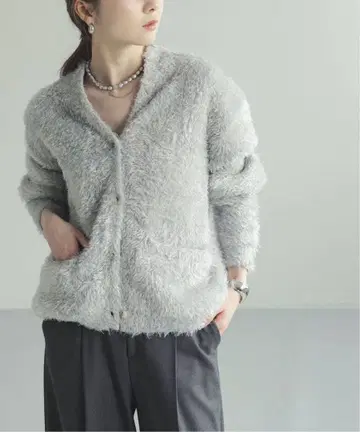 venit 베니트 메탈릭 페더 가디건 라메 반짝반짝