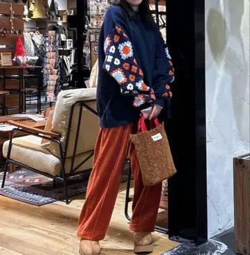 니코앤드 크로셰 콤비 풀오버 L 사이즈 다크 네이비