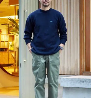 [새상품급] 남성용 L 필그림 빔즈 네이비 컬러 울 니트 스웨터